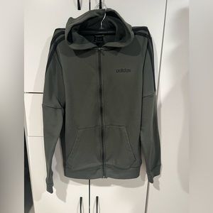 Adidas zip up khaki hoodie .‎ Size S